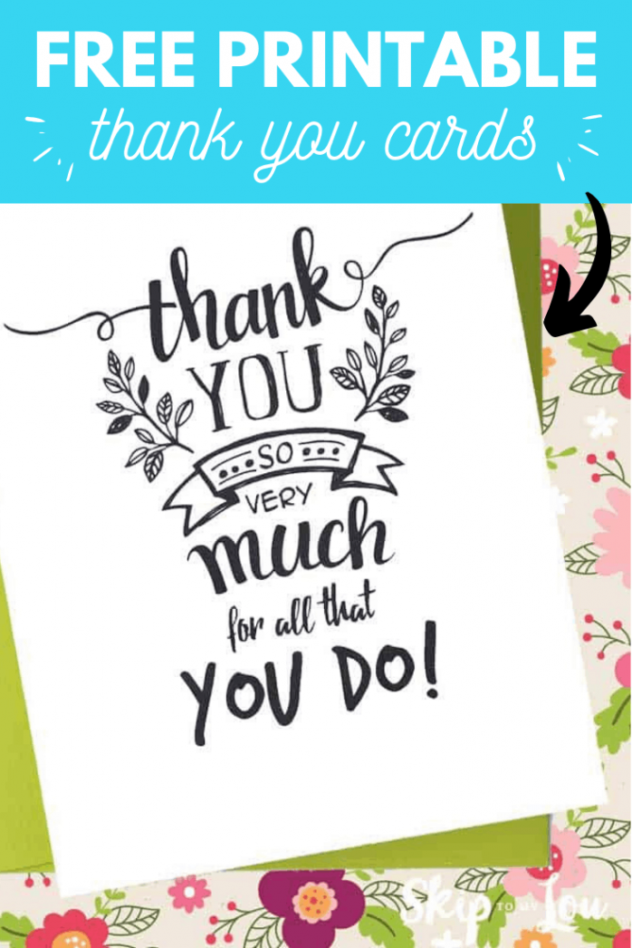 Free Printable Thank You Cards  Printable thank you cards, Card