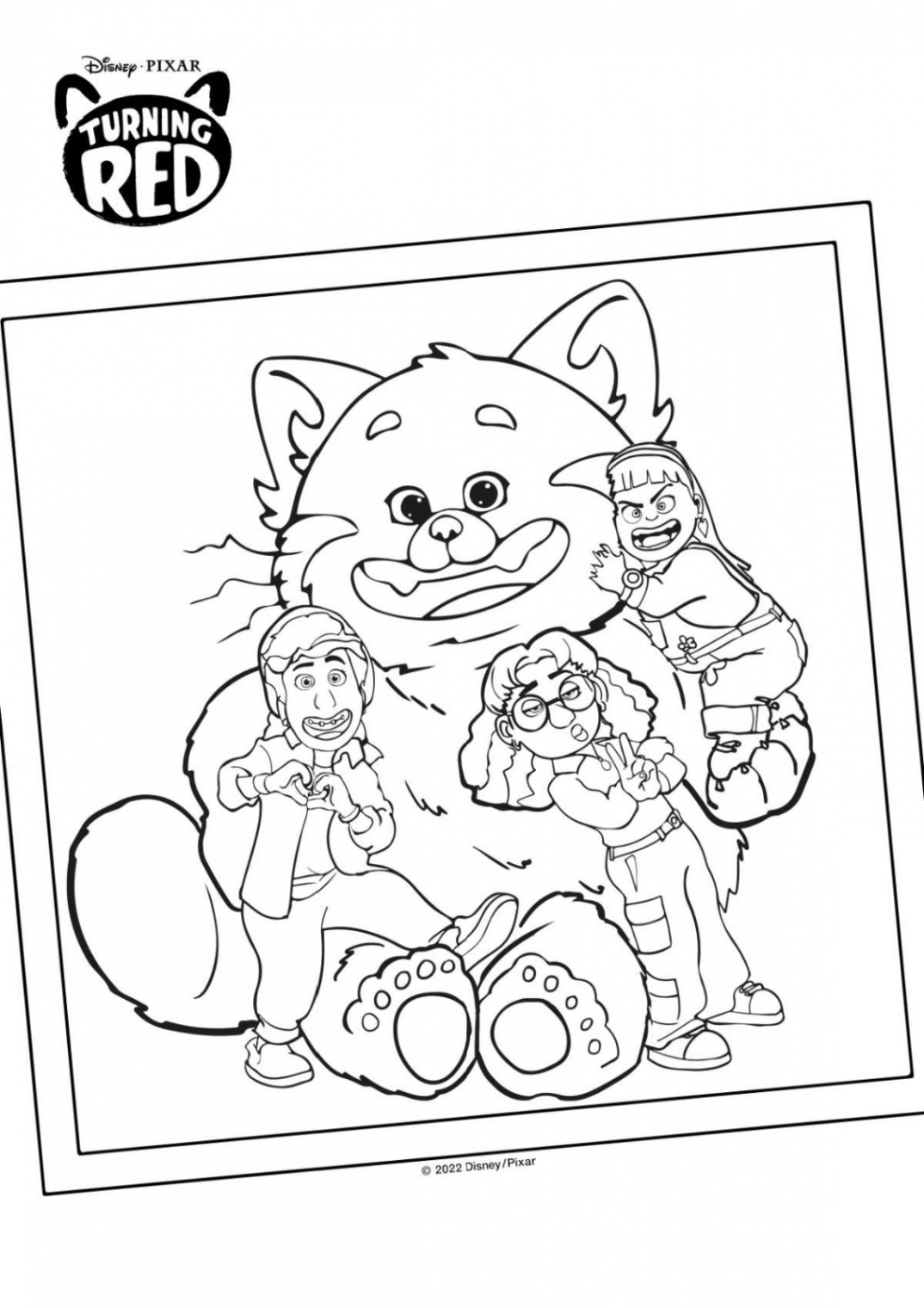 Free Printable Turning Red Panda Coloring Page - Mama Likes This