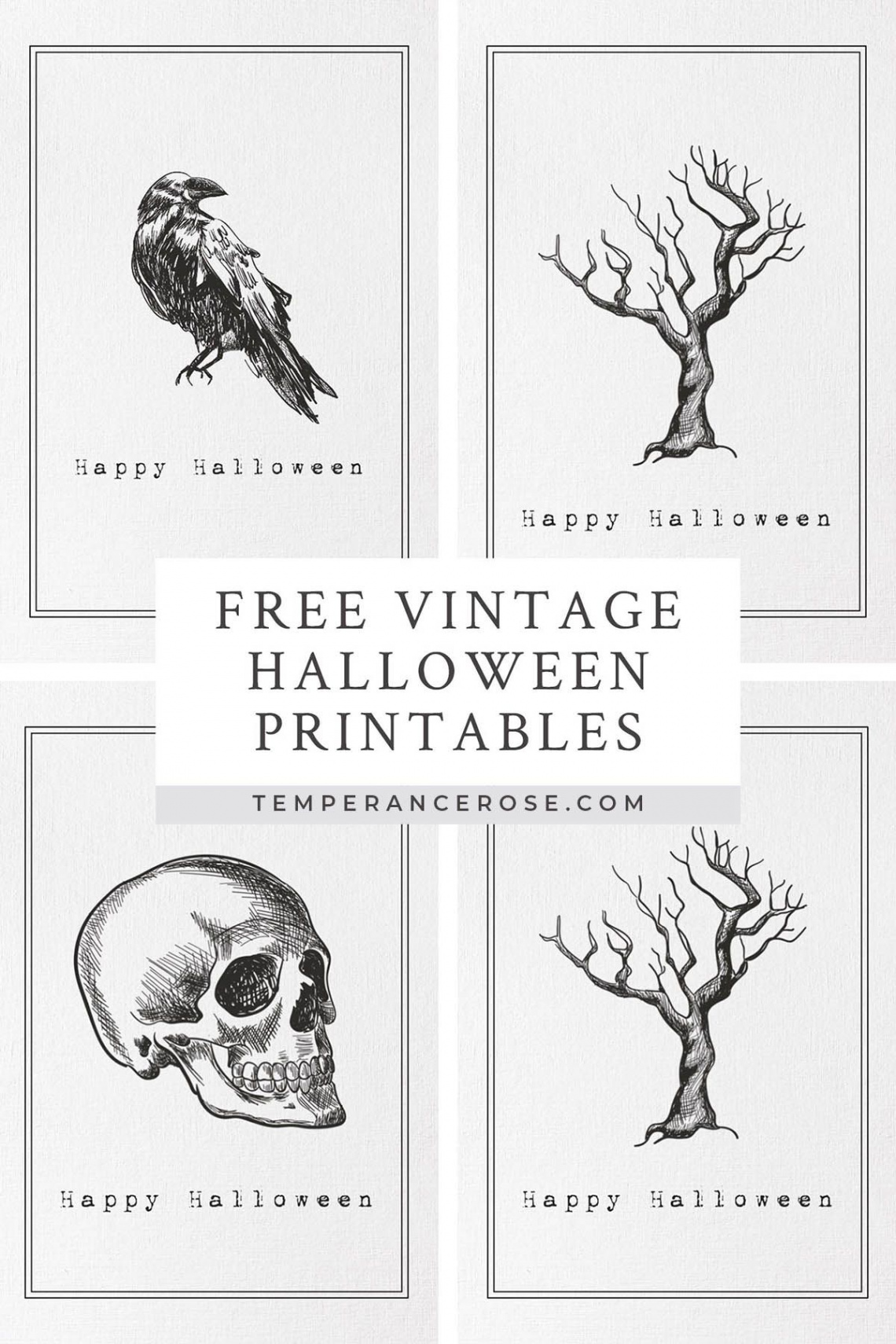 Free printable vintage Halloween wall art  Halloween printables