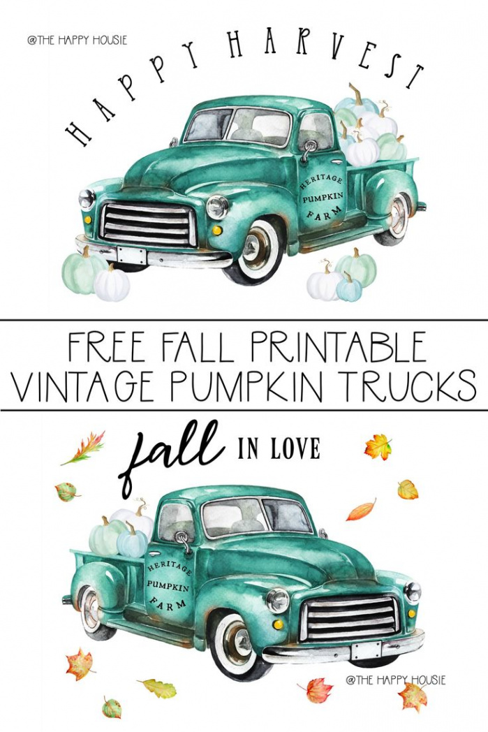 Free Printable Vintage Truck Heritage Pumpkin Farm Prints  Free