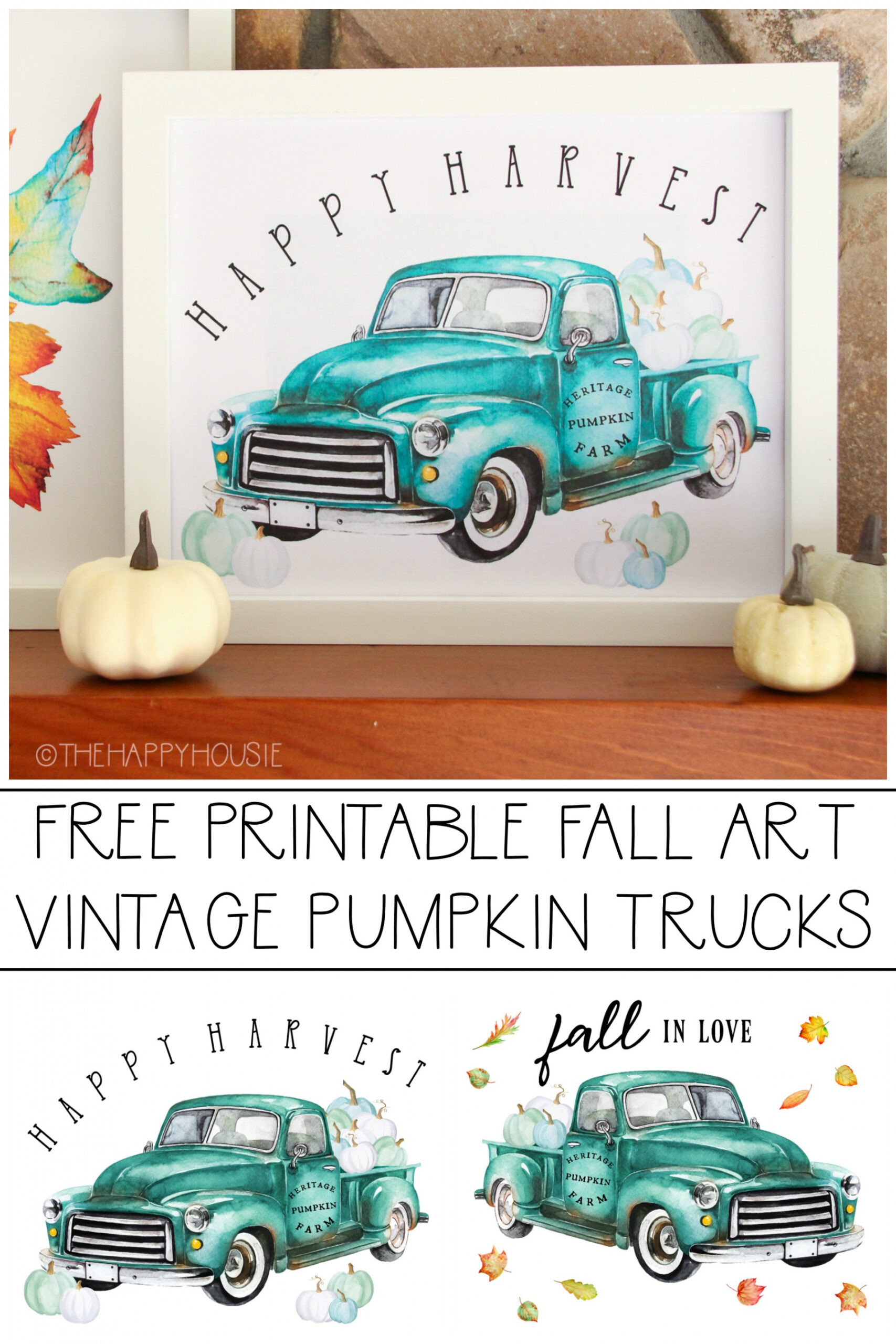 Free Printable Vintage Truck Heritage Pumpkin Farm Prints  The