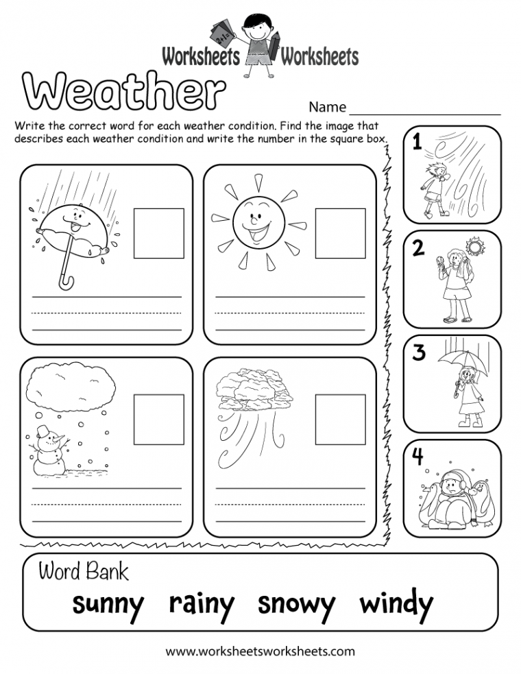 Free Printable Weather Worksheet for Kids