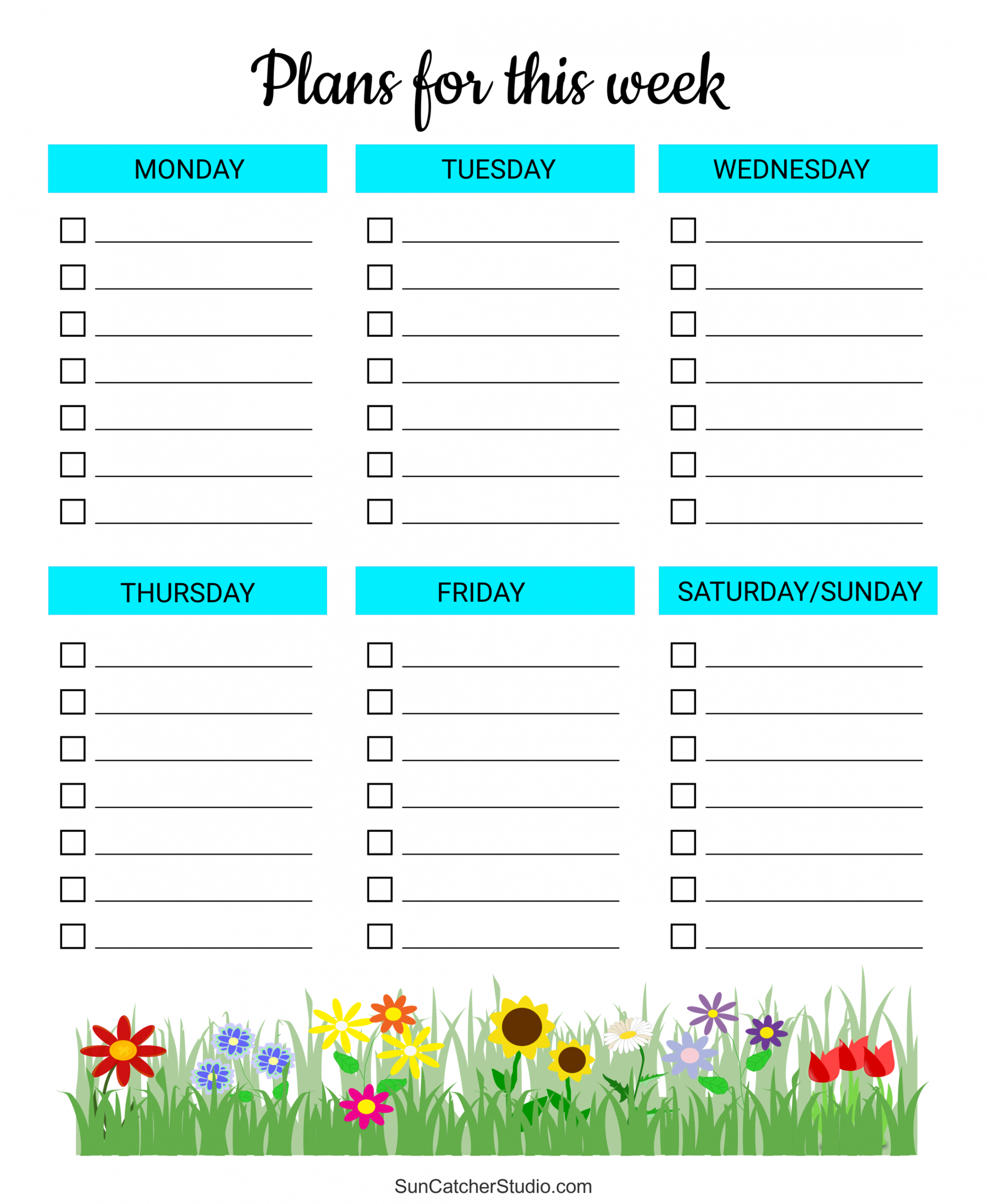 Free Printable Weekly Planner Templates (PDF) – DIY Projects