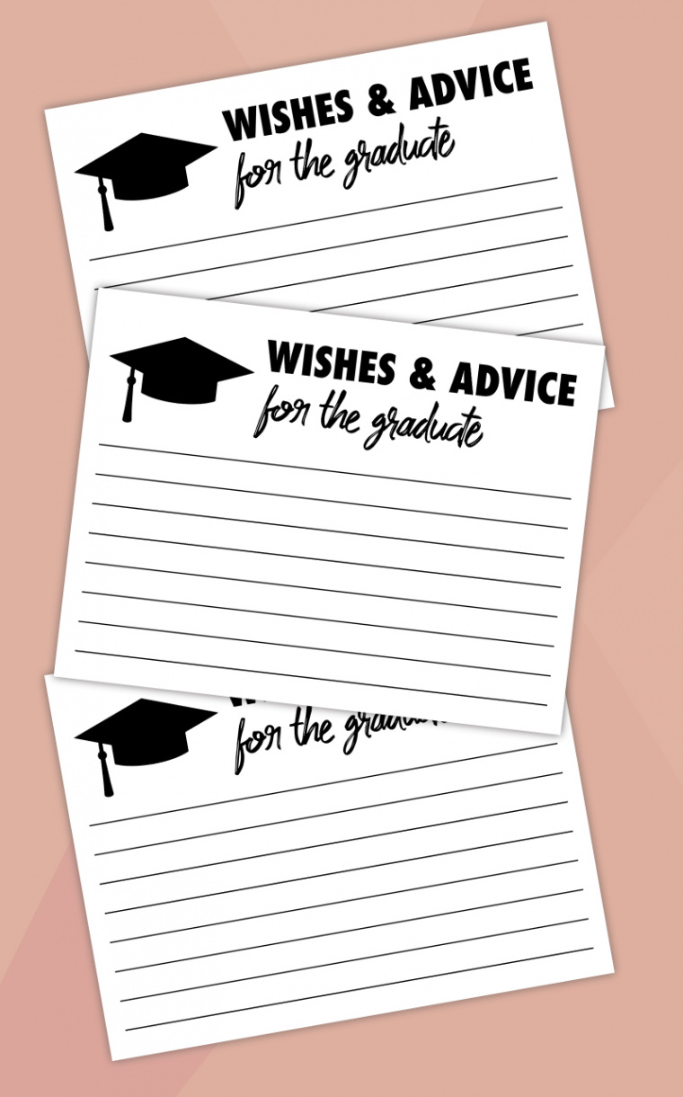 Free Printable Wishes and Advice for the Graduate Cards - Pjs and