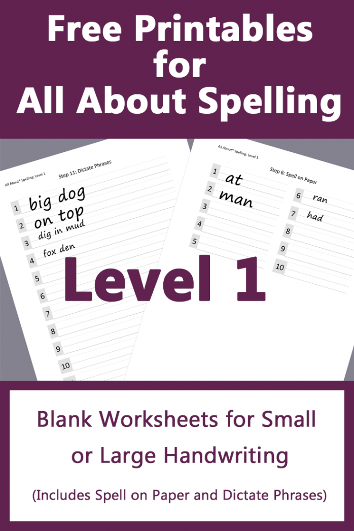 Free Printables for All About Spelling Level   All about