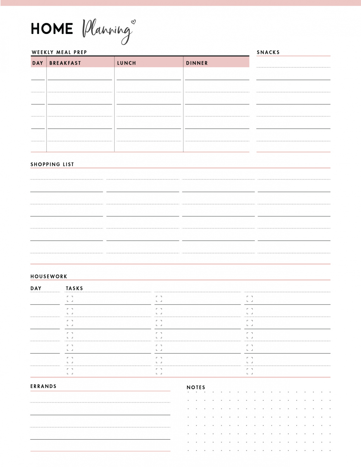 Free Printables Organization Friendly - Your Home Made Easy