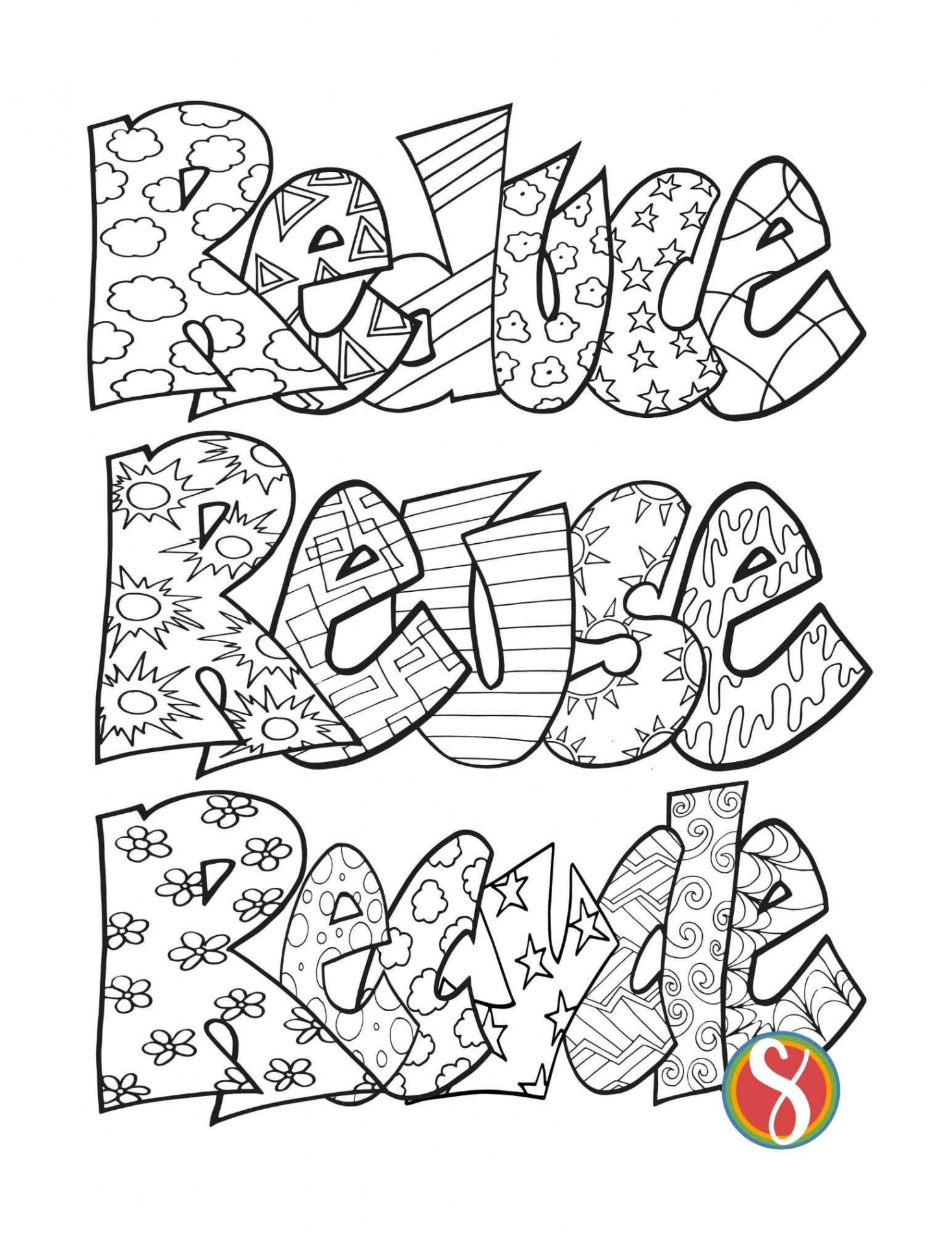 Free Reduce Reuse Recycle Coloring Pages — Stevie Doodles