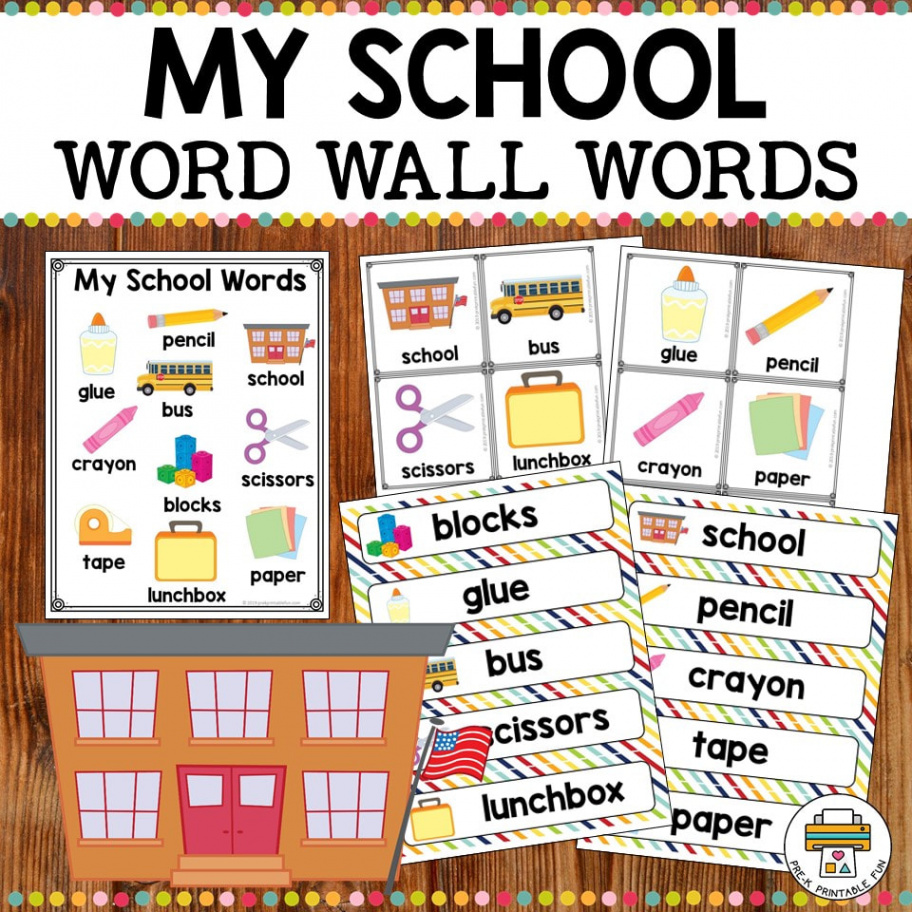 Free School Word Wall Cards - Pre-K Printable Fun