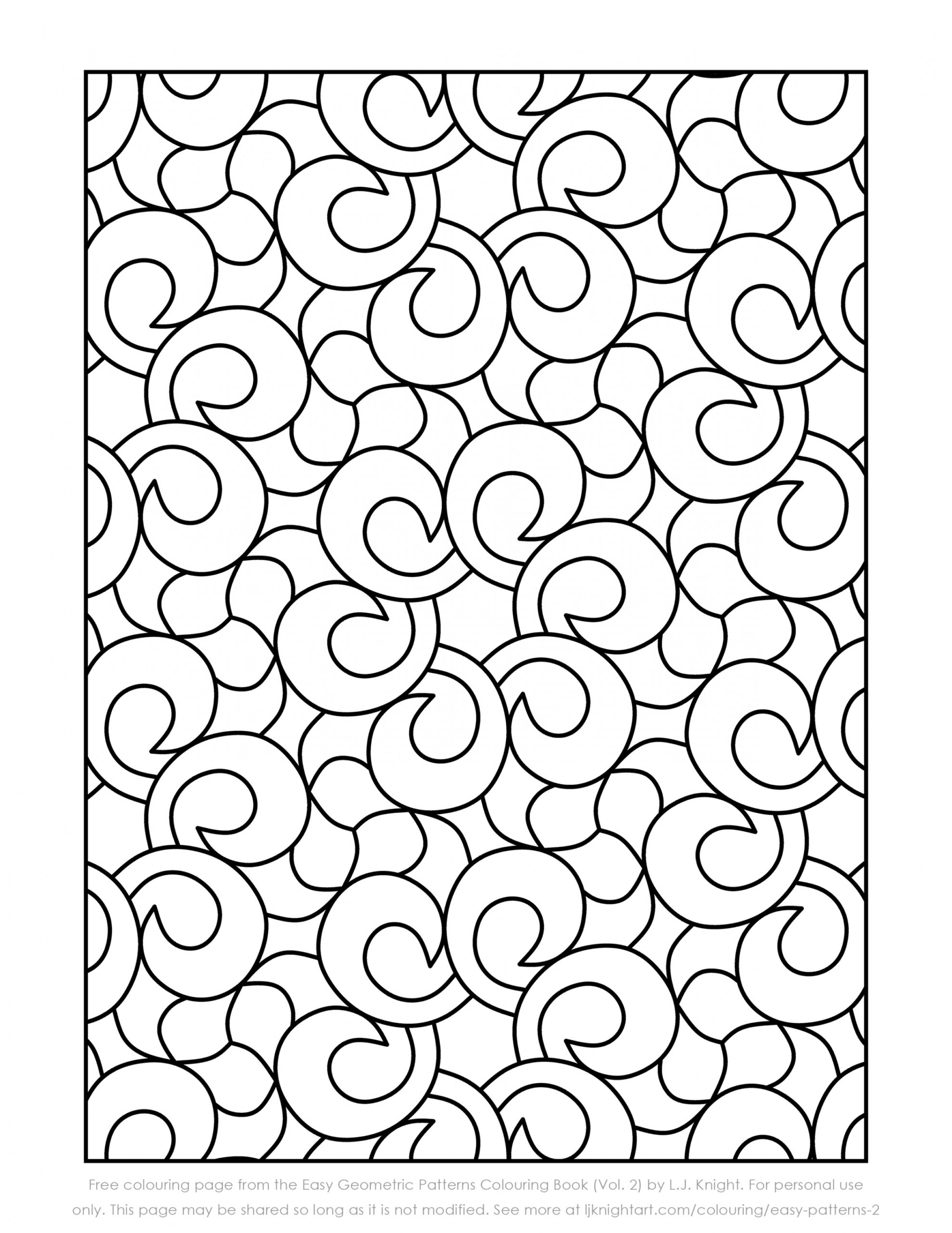 Free Simple Pattern Printable Colouring Page  L.J