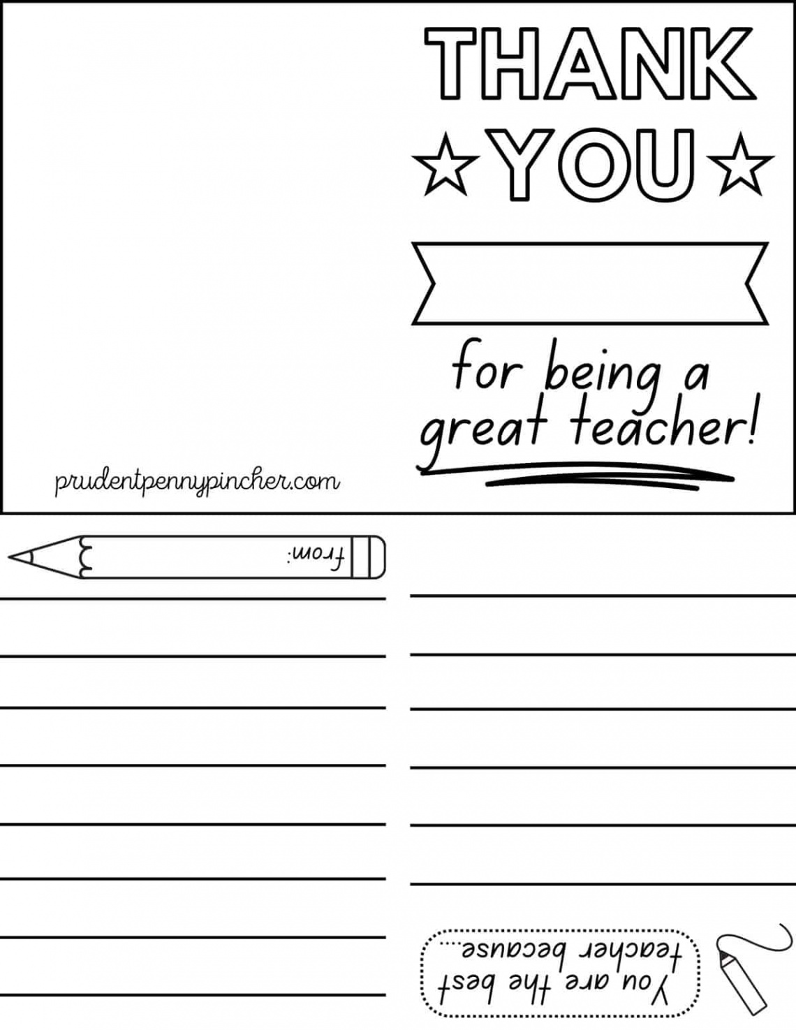 Free Teacher Appreciation Card Printables - Prudent Penny Pincher