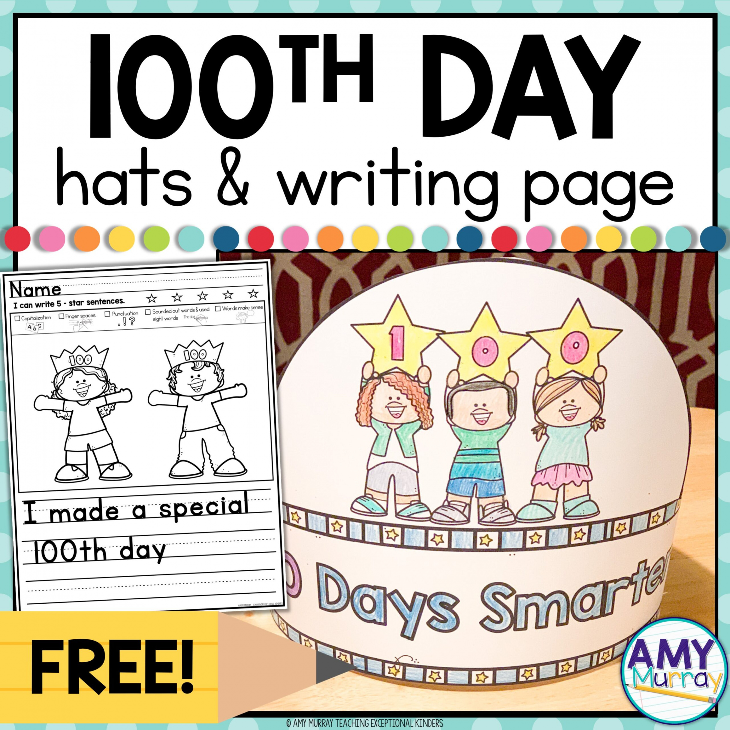 Free th Day of School Hat and Writing Page - Teaching