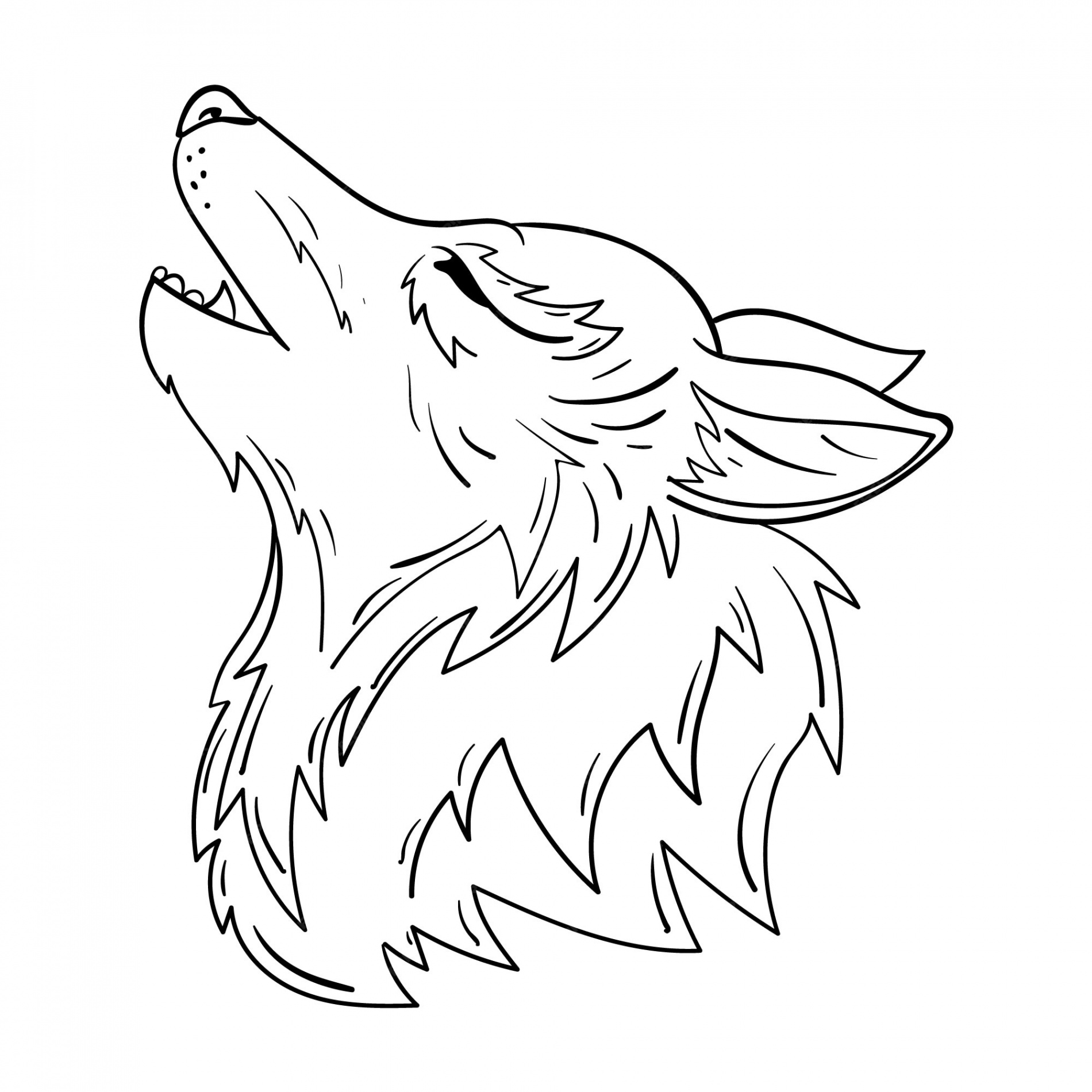 Free Vector  Hand drawn wolf outline illustration