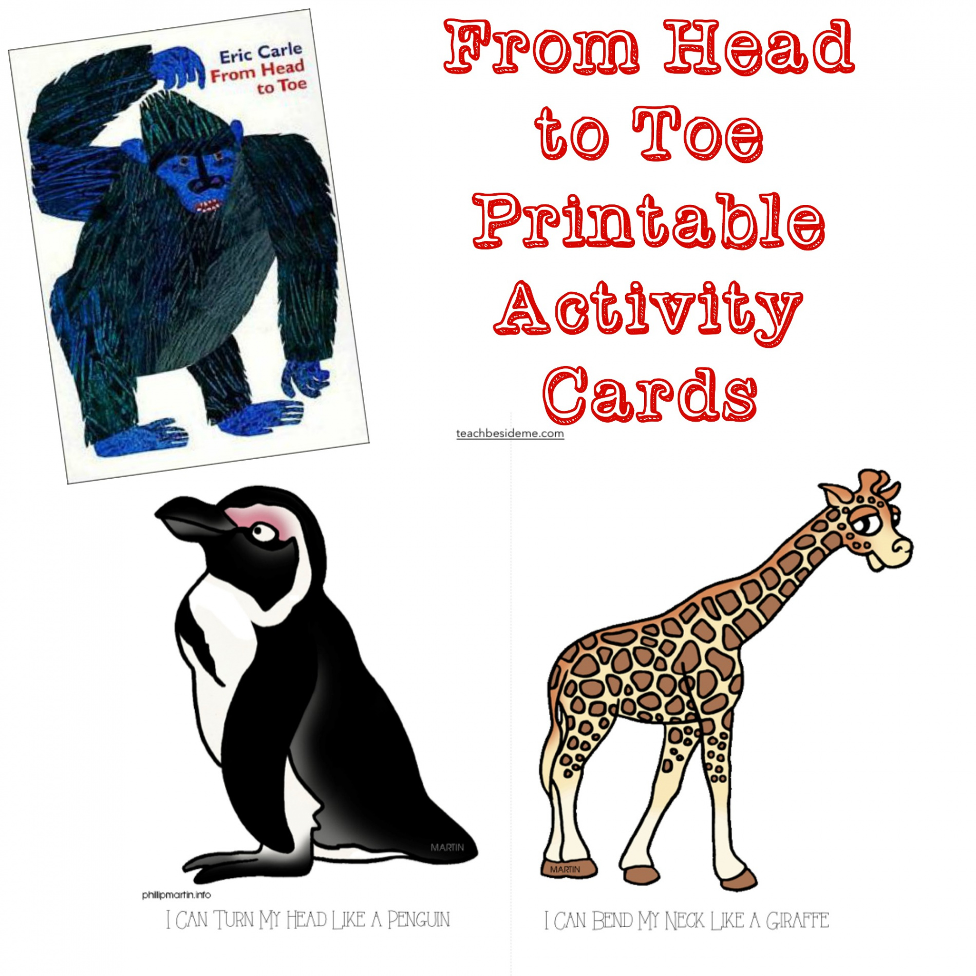 From Head to Toe ~ Printable Activity Cards - Teach Beside Me