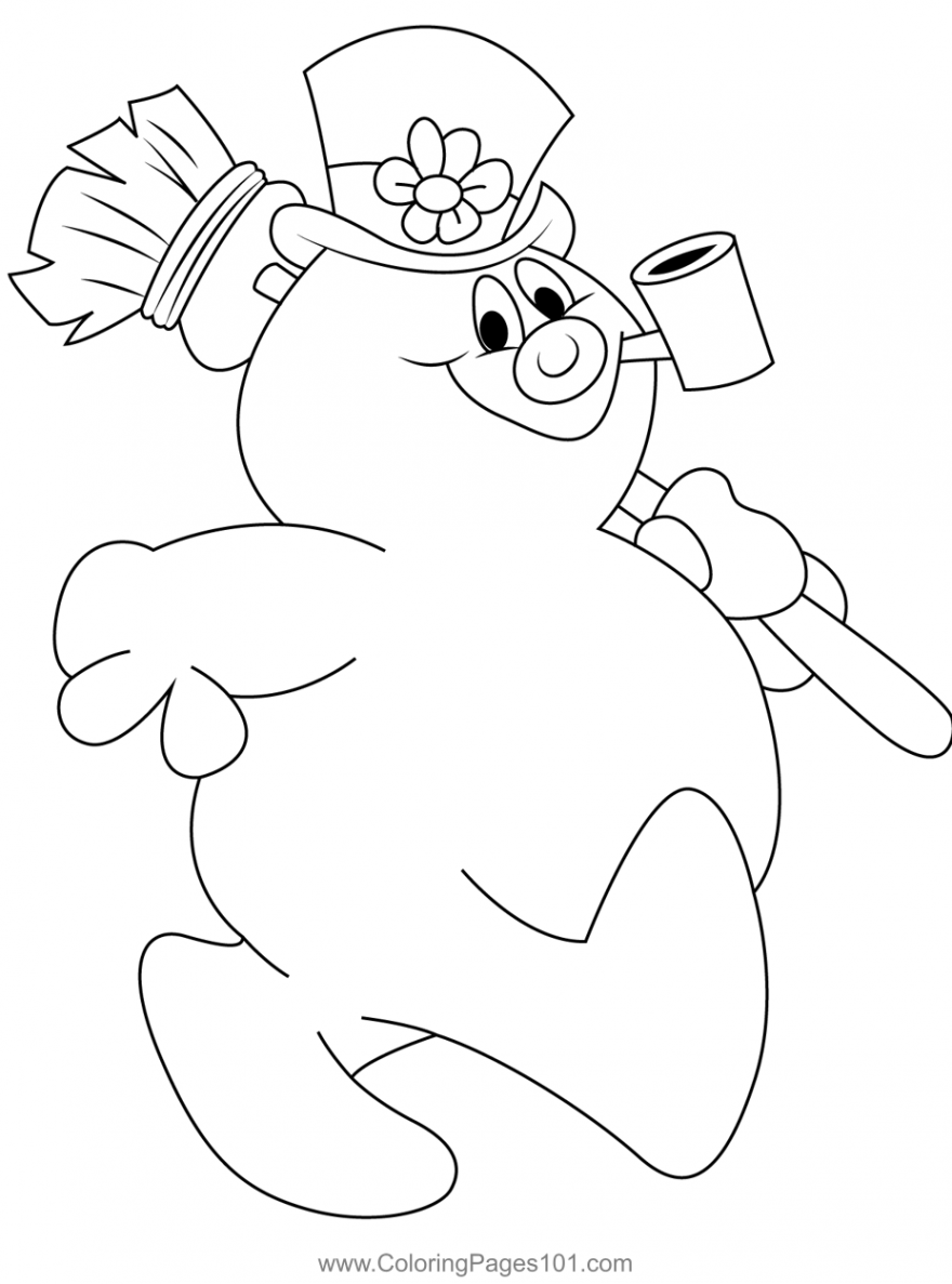 Frosty The Snowman Walking Coloring Page in   Frosty the