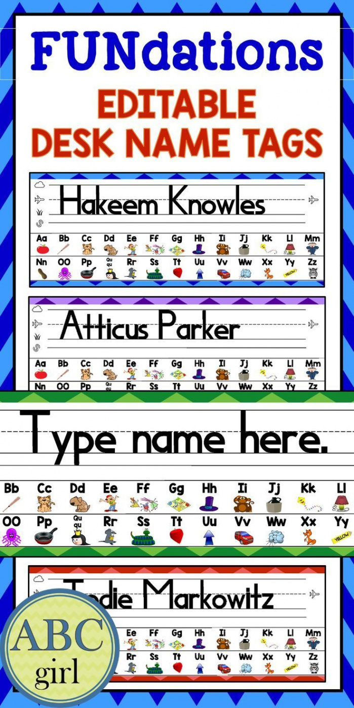 FUN PHONICS Editable Desk Name Tags Back to School Classroom Decor