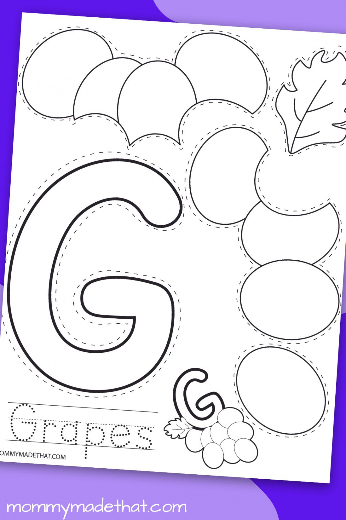 G is for Grapes: Free Printable Letter G Craft