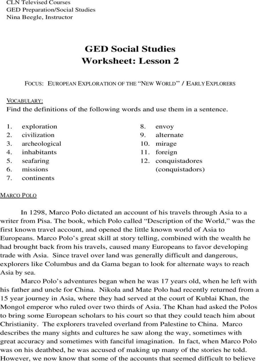 Ged Social Studies Printable Worksheets  Peggy Worksheets