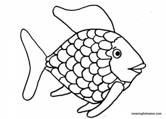 Generosity through Rainbow Fish  Rainbow fish template, Fish