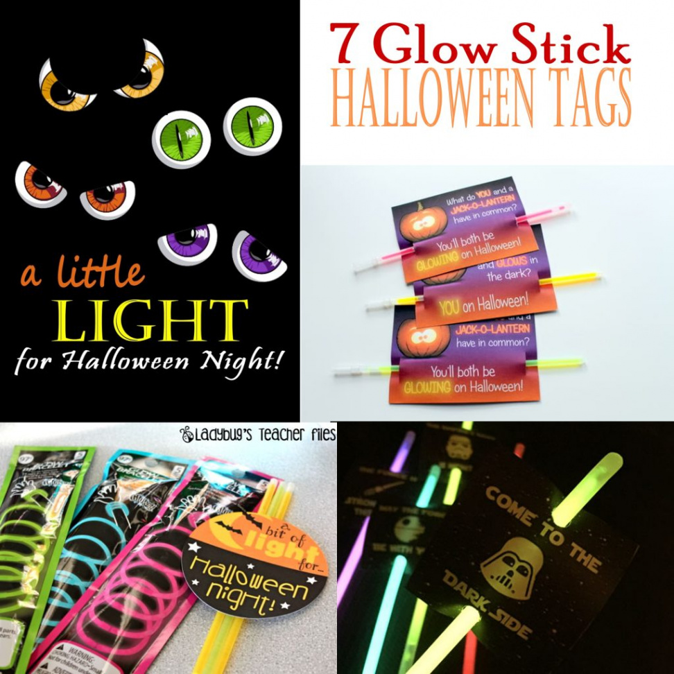 Glow Stick Gift Tags for Halloween - Printables  Mom