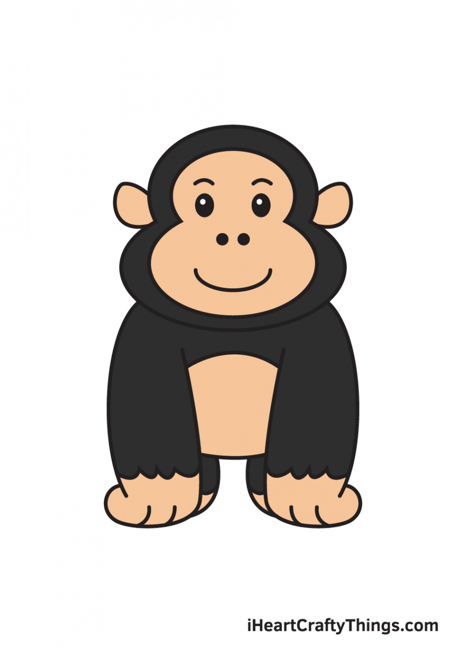 Gorilla Drawing - How To Draw A Gorilla Step By Step
