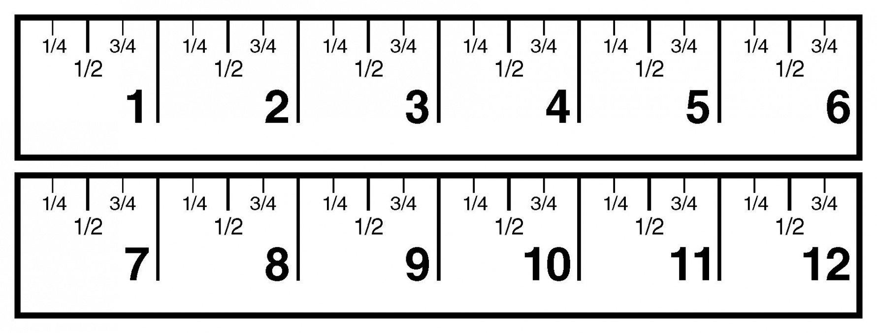 great ruler for teaching half and quarter inch measurement