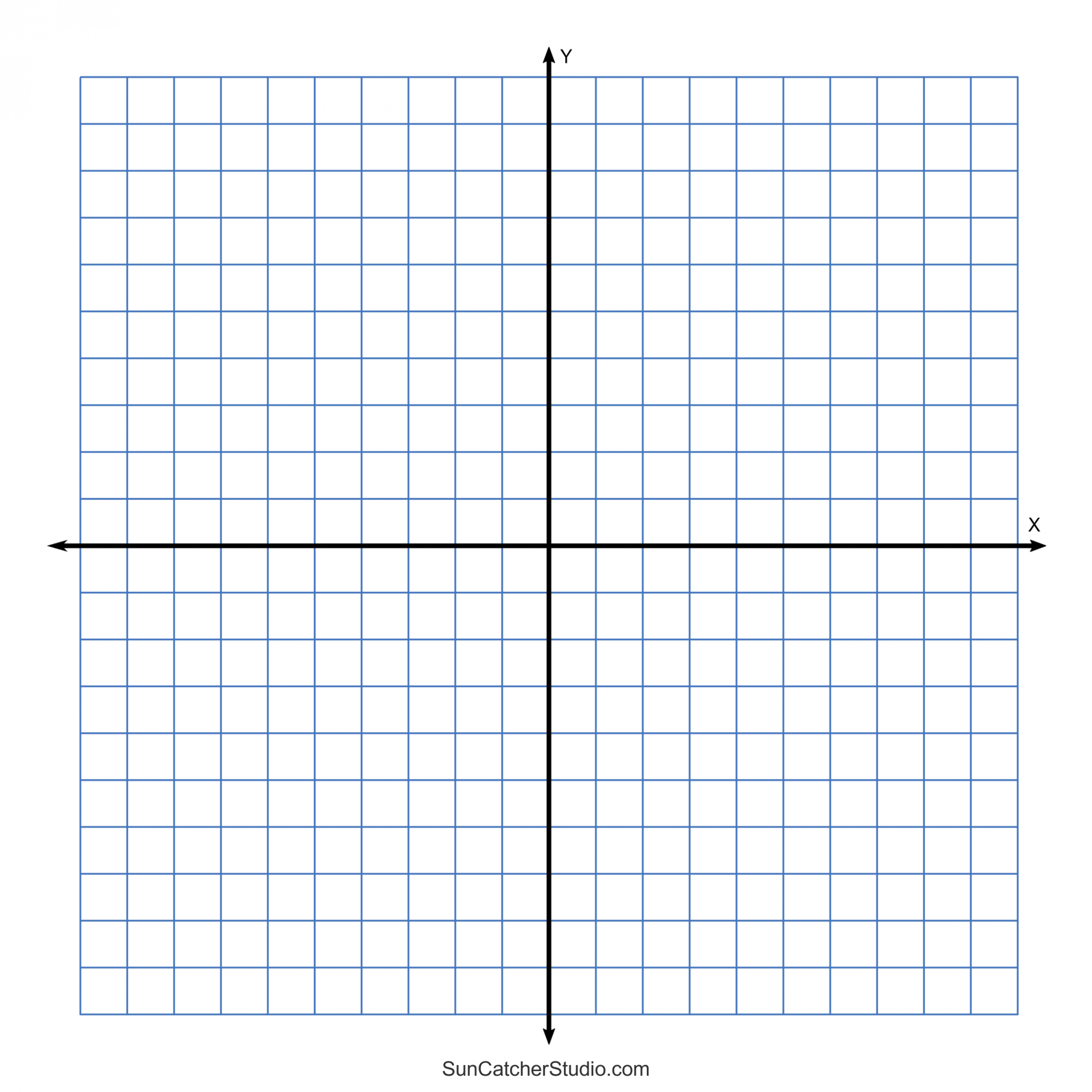 Grid Paper (Printable  Quadrant Coordinate Graph Paper Templates