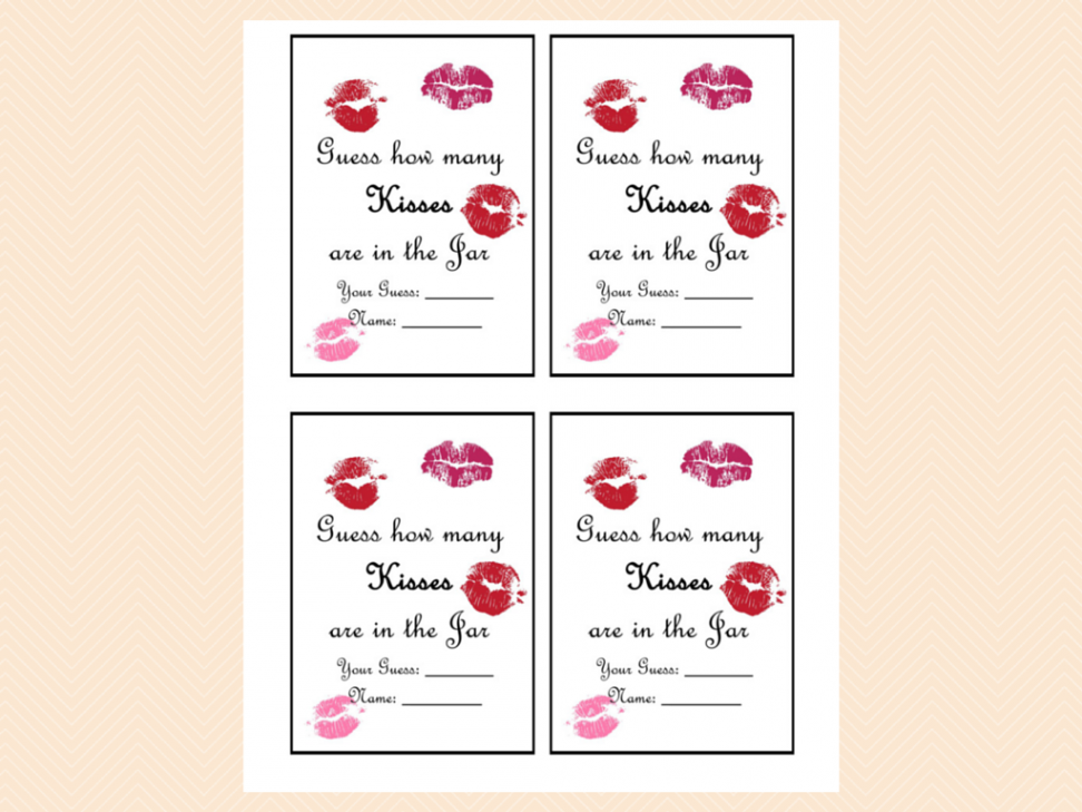 Guess how many Kisses there are in a jar - Magical Printable