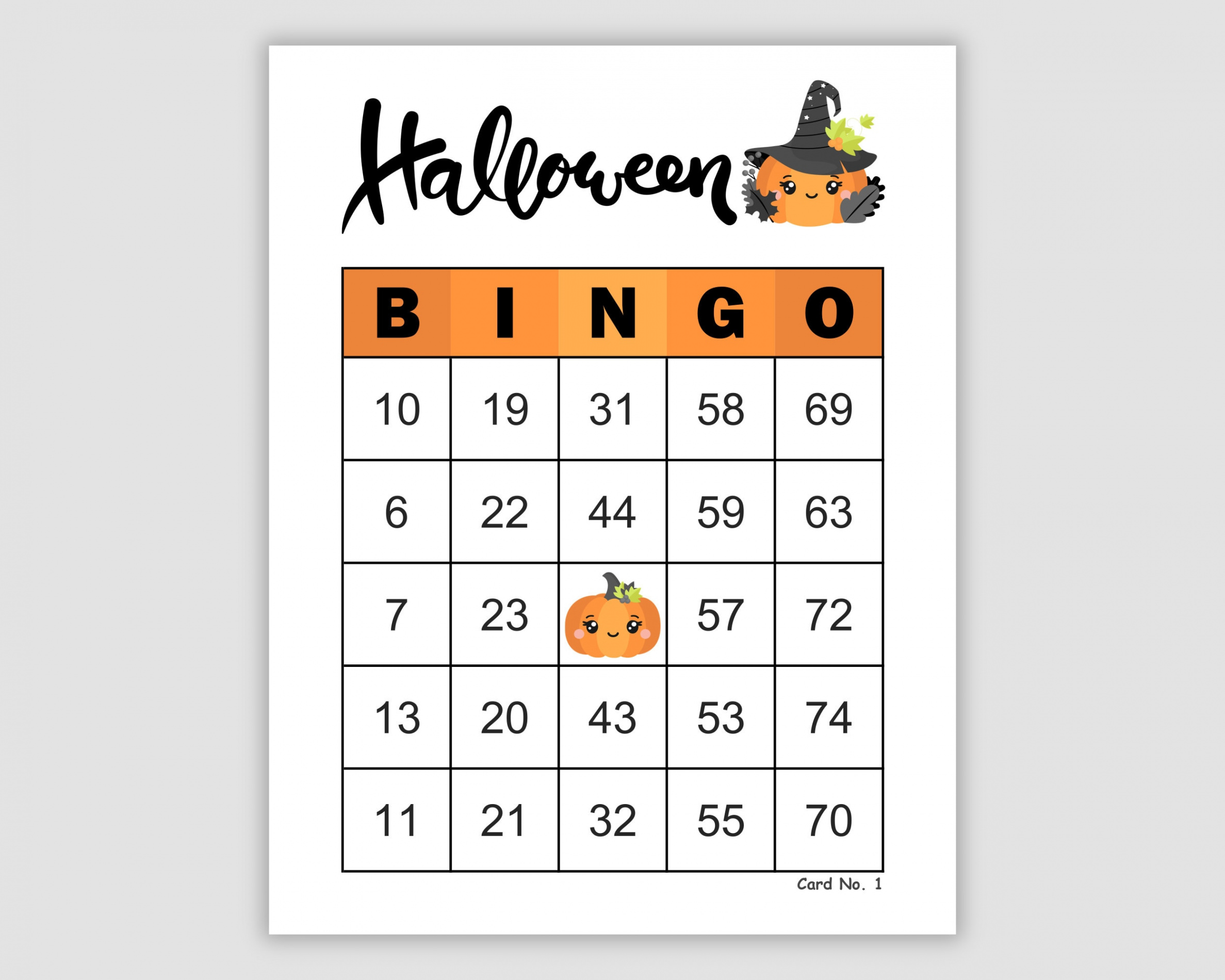 Halloween Bingo Cards Pdf Download,  and  per Page, Instant