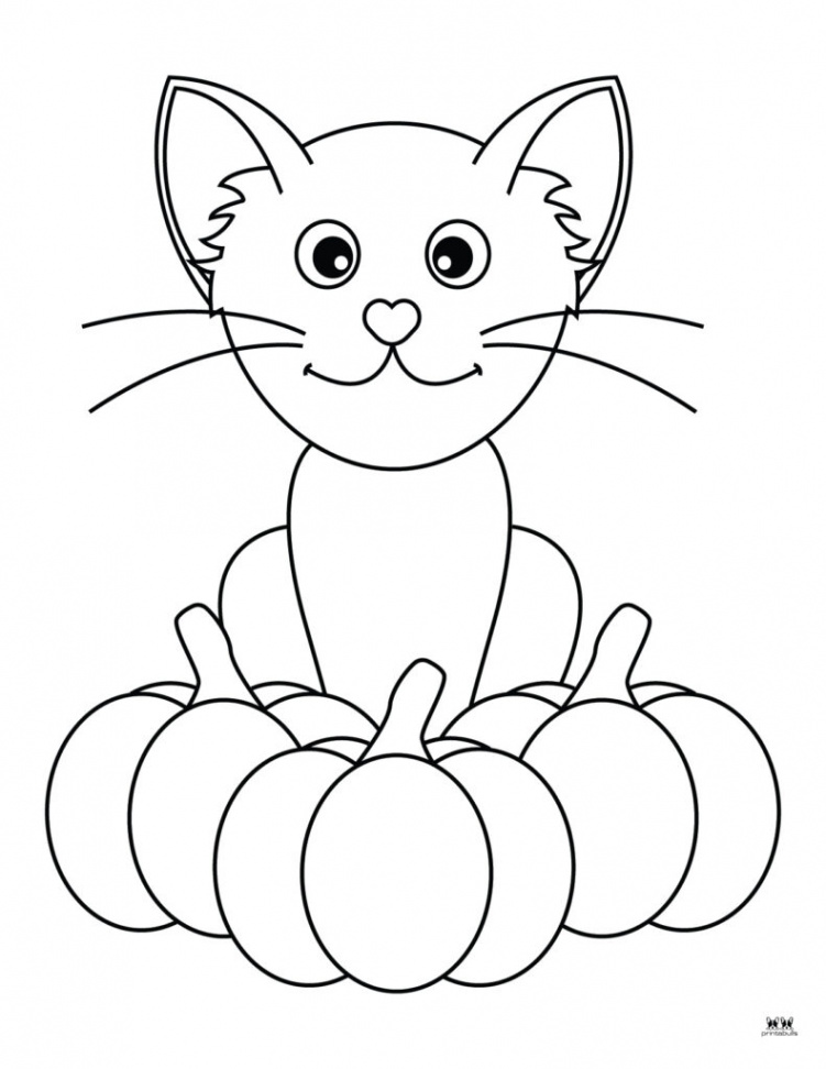 Halloween Cat Coloring Pages -  FREE Pages  Printabulls
