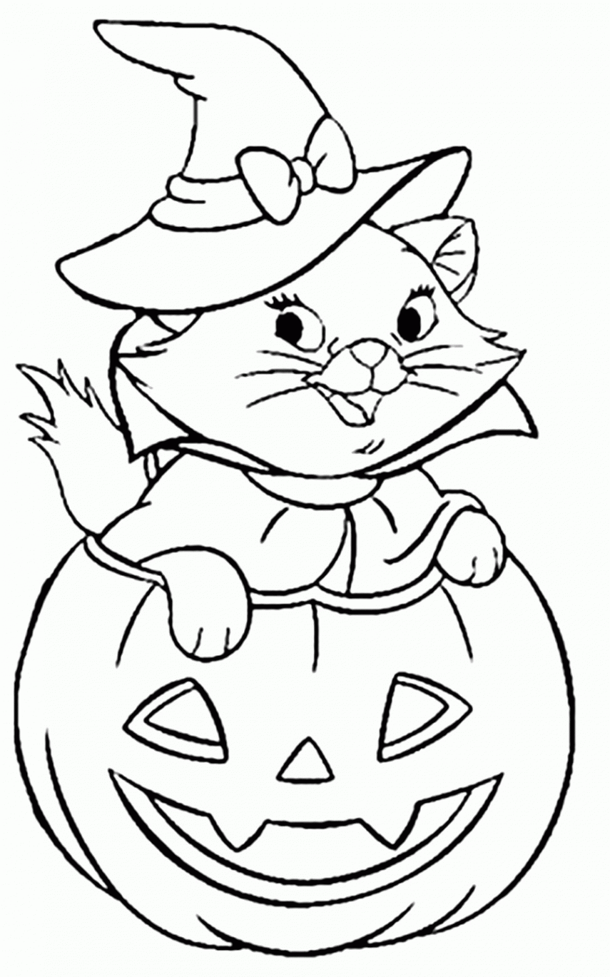 Halloween Cat Coloring Pages Free Printable  Halloween coloring
