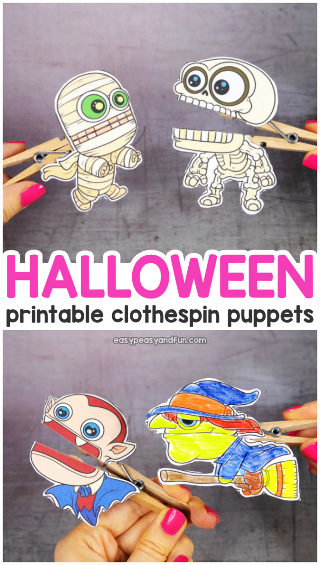 Halloween Clothespin Puppets - Easy Peasy and Fun