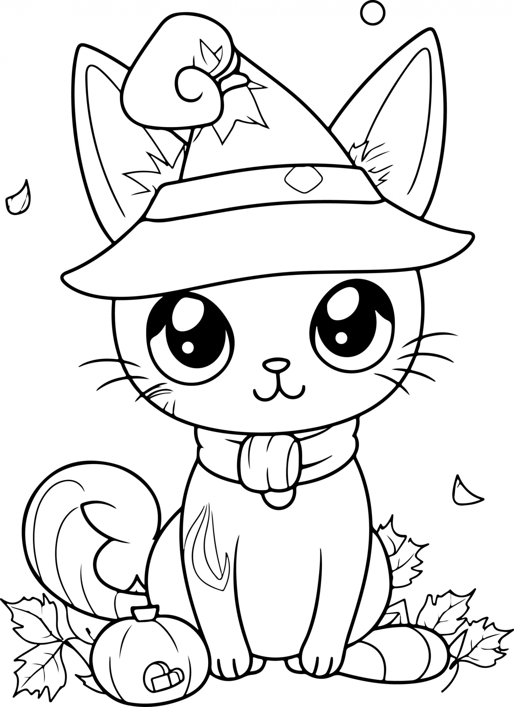 Halloween Coloring Book Beautiful Cat Coloring Pages Cute Cats Ghosts  Pumpkins