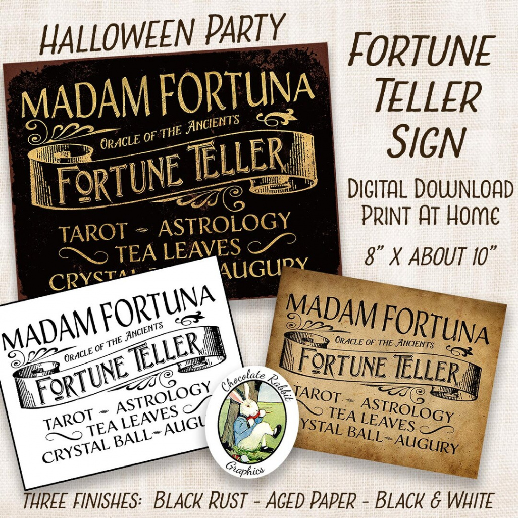 Halloween Fortune Teller Sign Digital Download Printable - Etsy