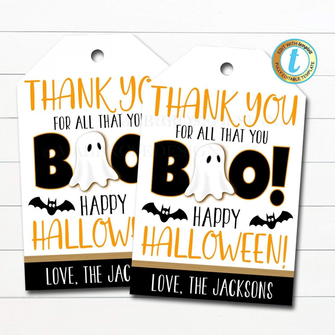 Halloween Gift Tags - Thanks for All You Boo!  Halloween teacher