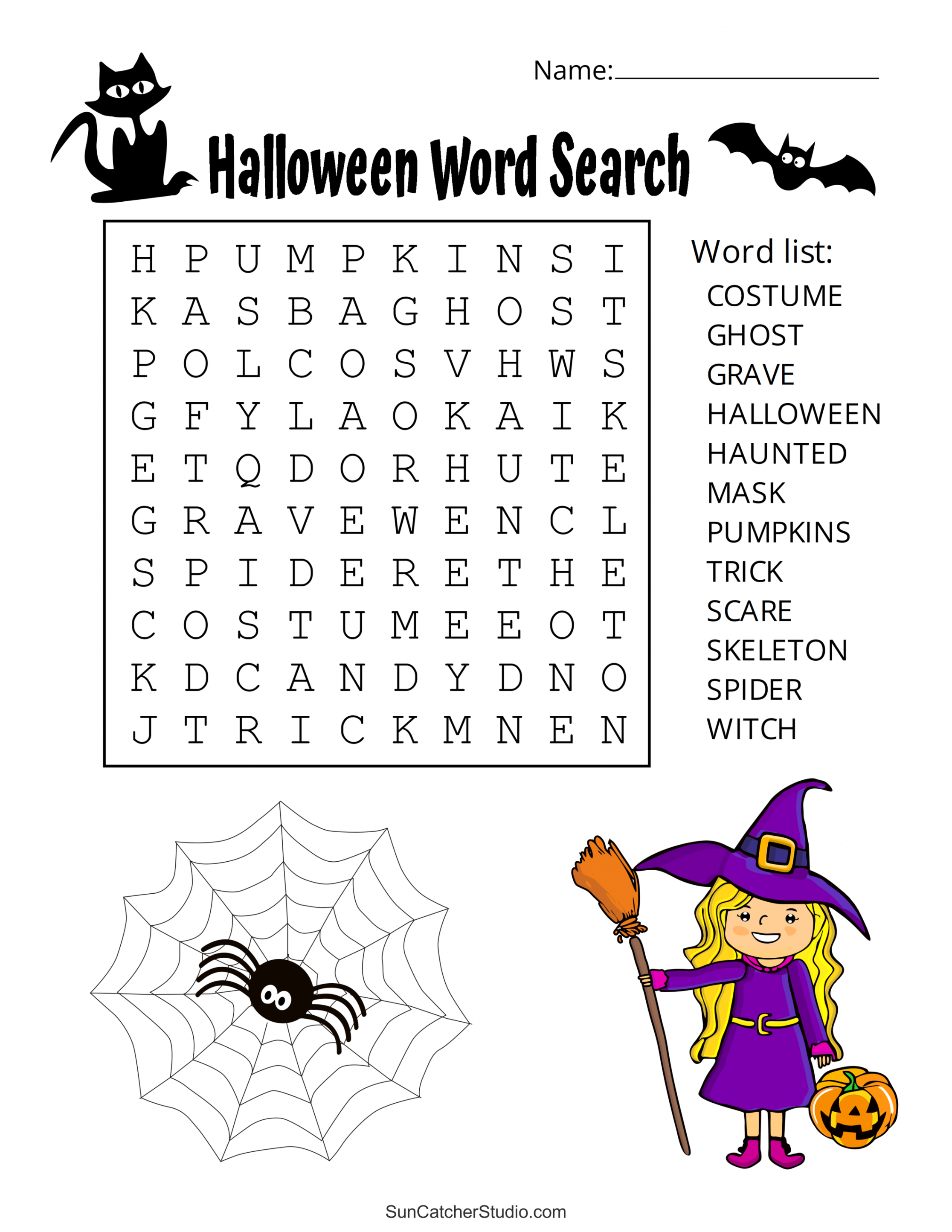 Halloween Word Search (Free Printable Puzzles) – DIY Projects