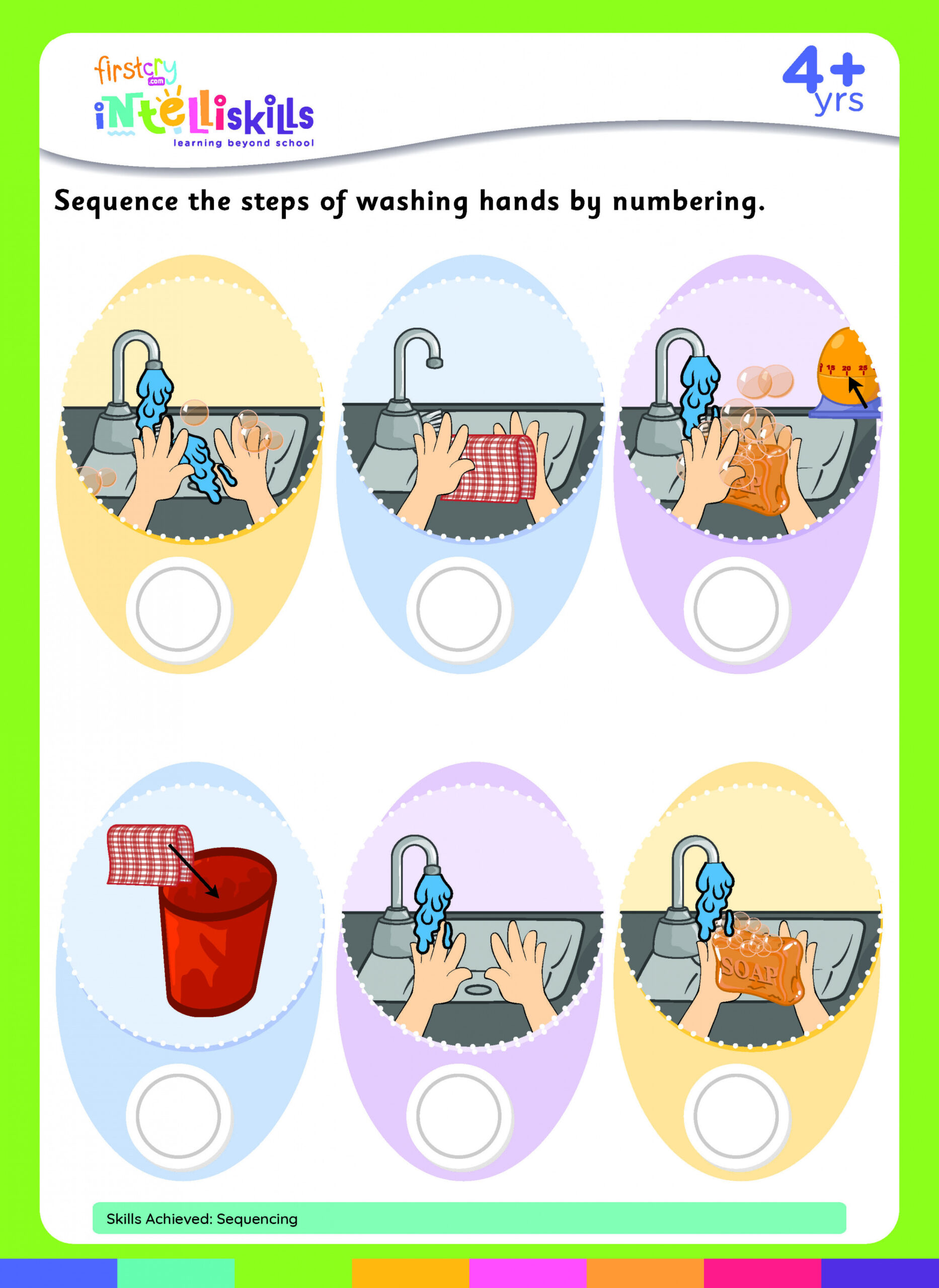 Hand wash process Free & Printables Worksheet at FirstCry Intelli