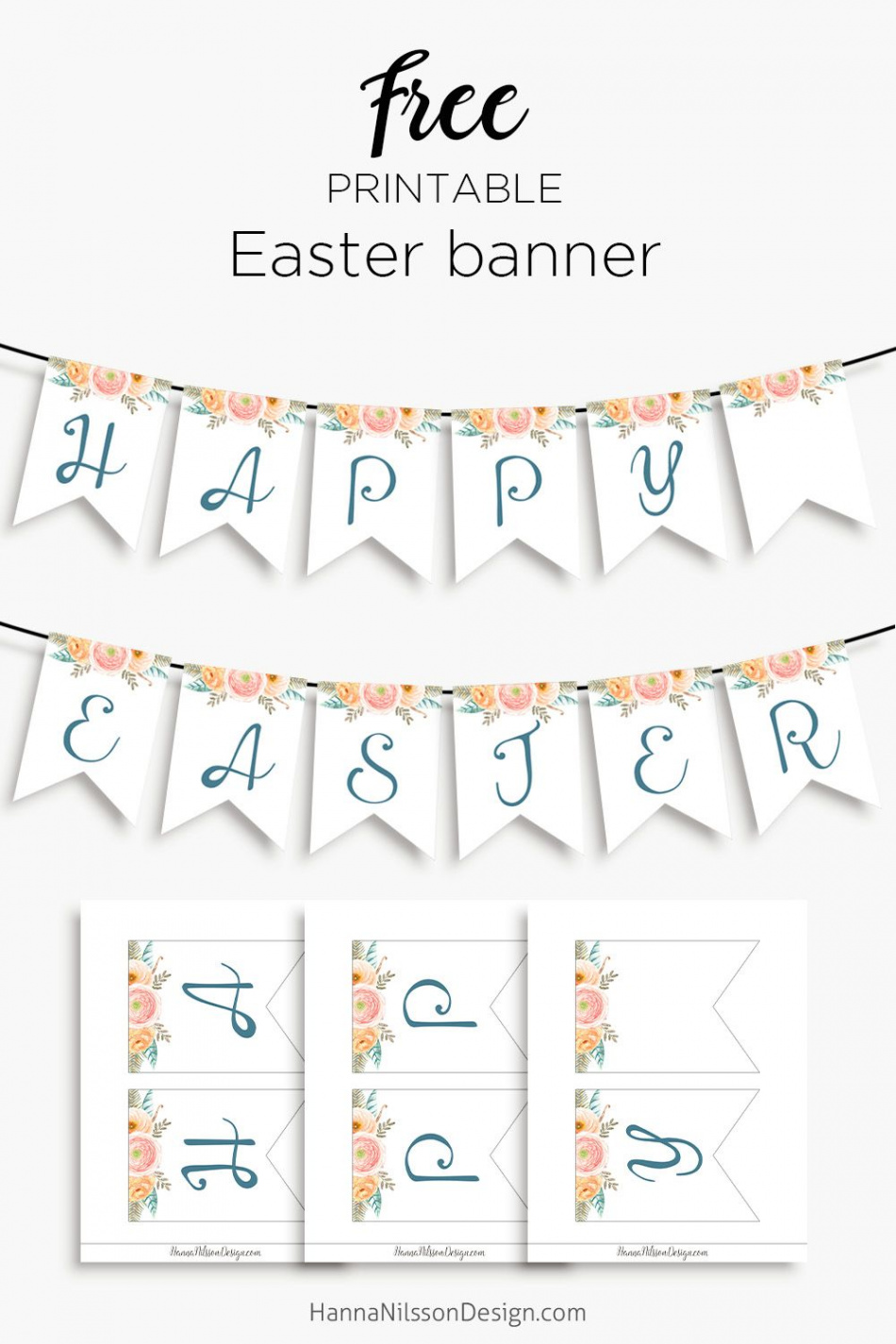 Happy Easter- printable banner for your spring decor  Happy