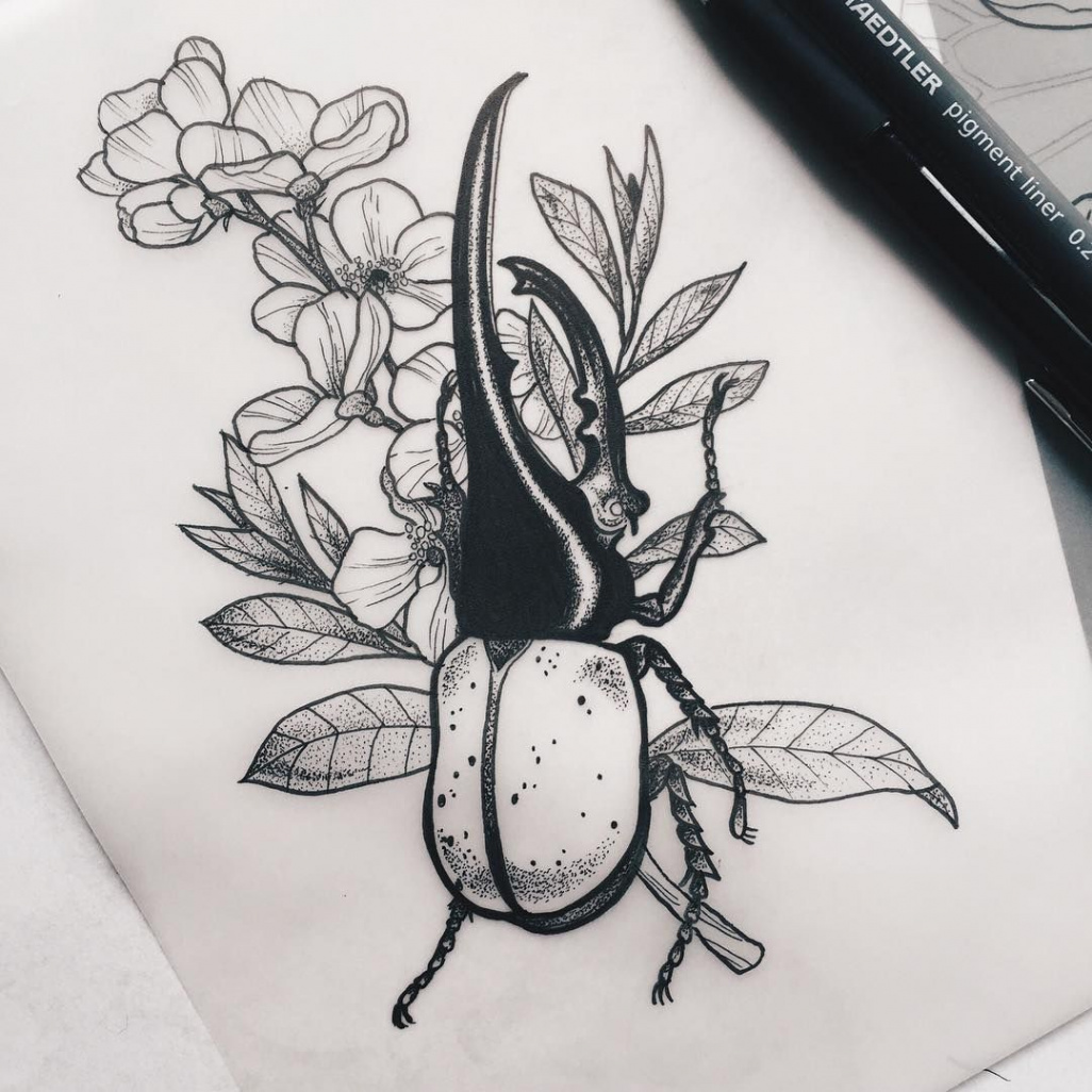 hercules beetle, new & ready to tattoo #tattoodesign #drawing