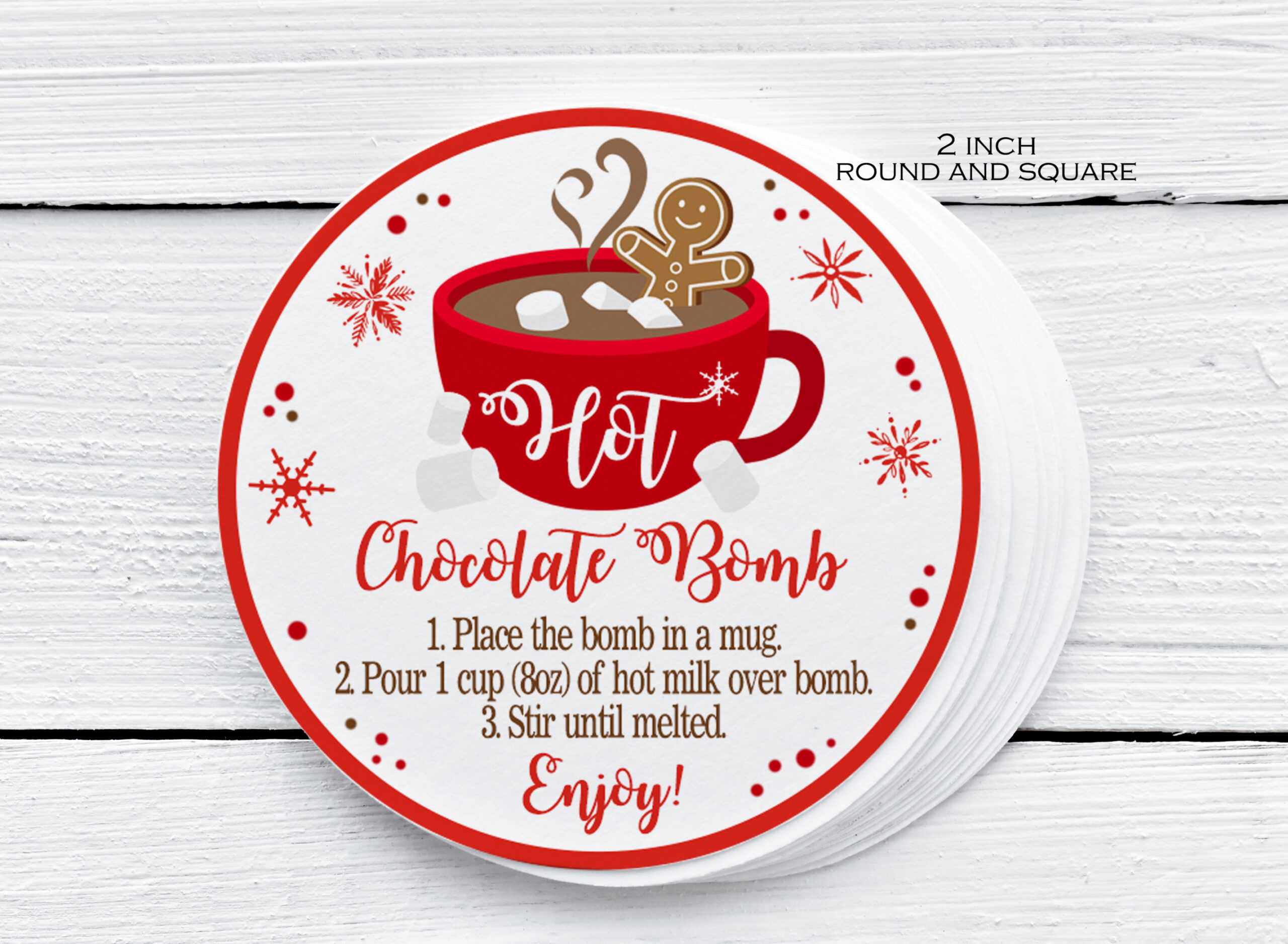 Hot Chocolate Bomb Tags Printable Hot Cocoa Bomb - Etsy