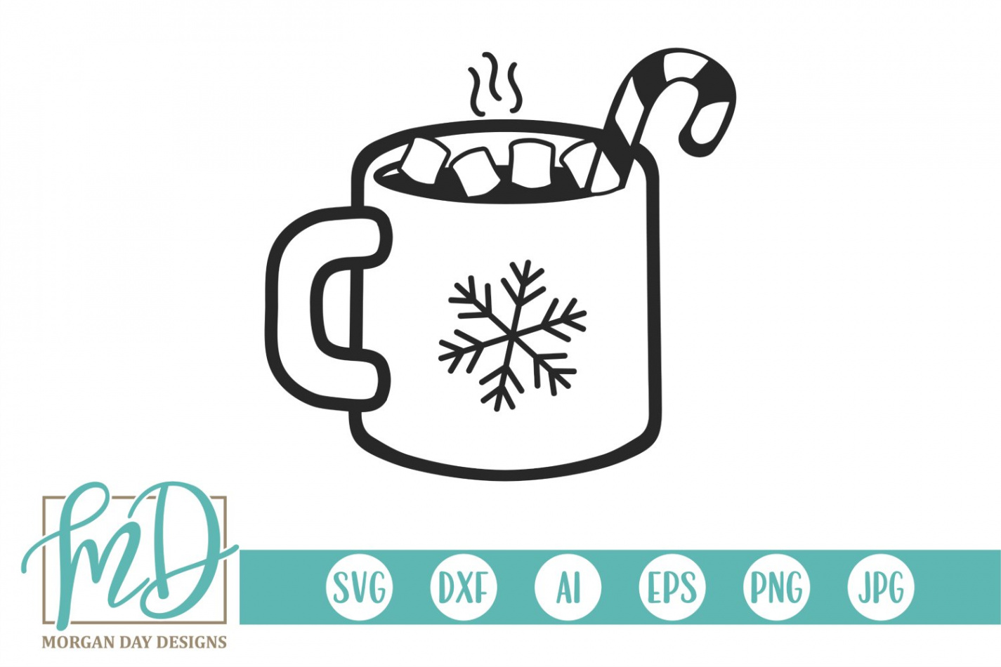 Hot Cocoa Mug SVG DXF PNG Cut File