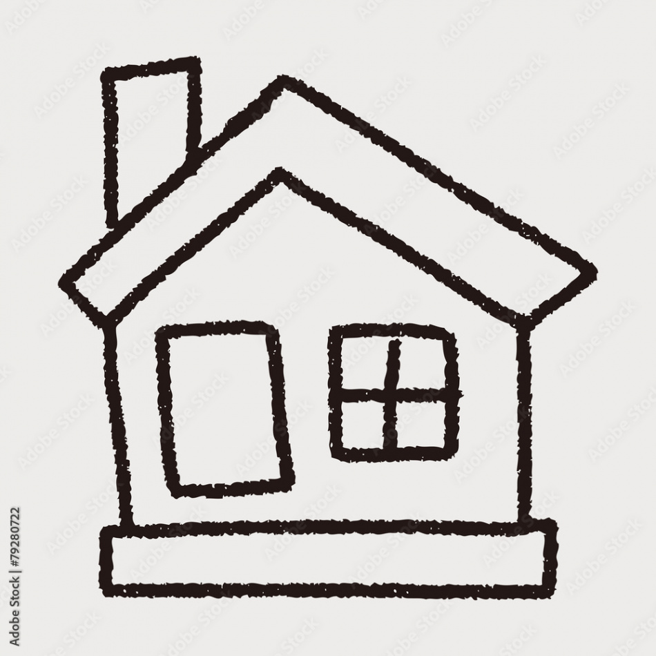 house doodle drawing Stock-Vektorgrafik  Adobe Stock