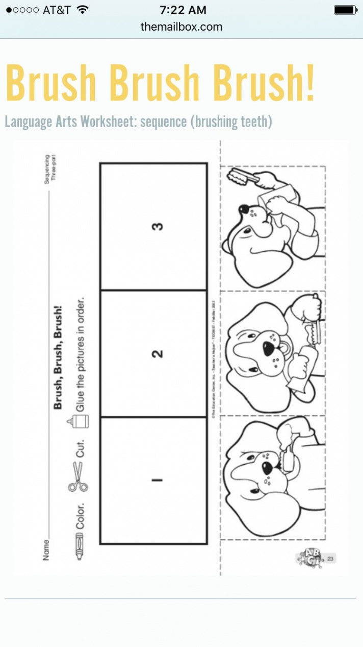 How to brush your teeth sequencing  Sequencing worksheets