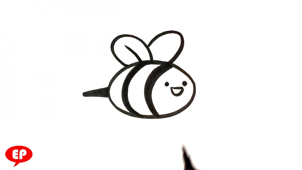 How to Draw a Bee - Cute - Easy Pictures to Draw