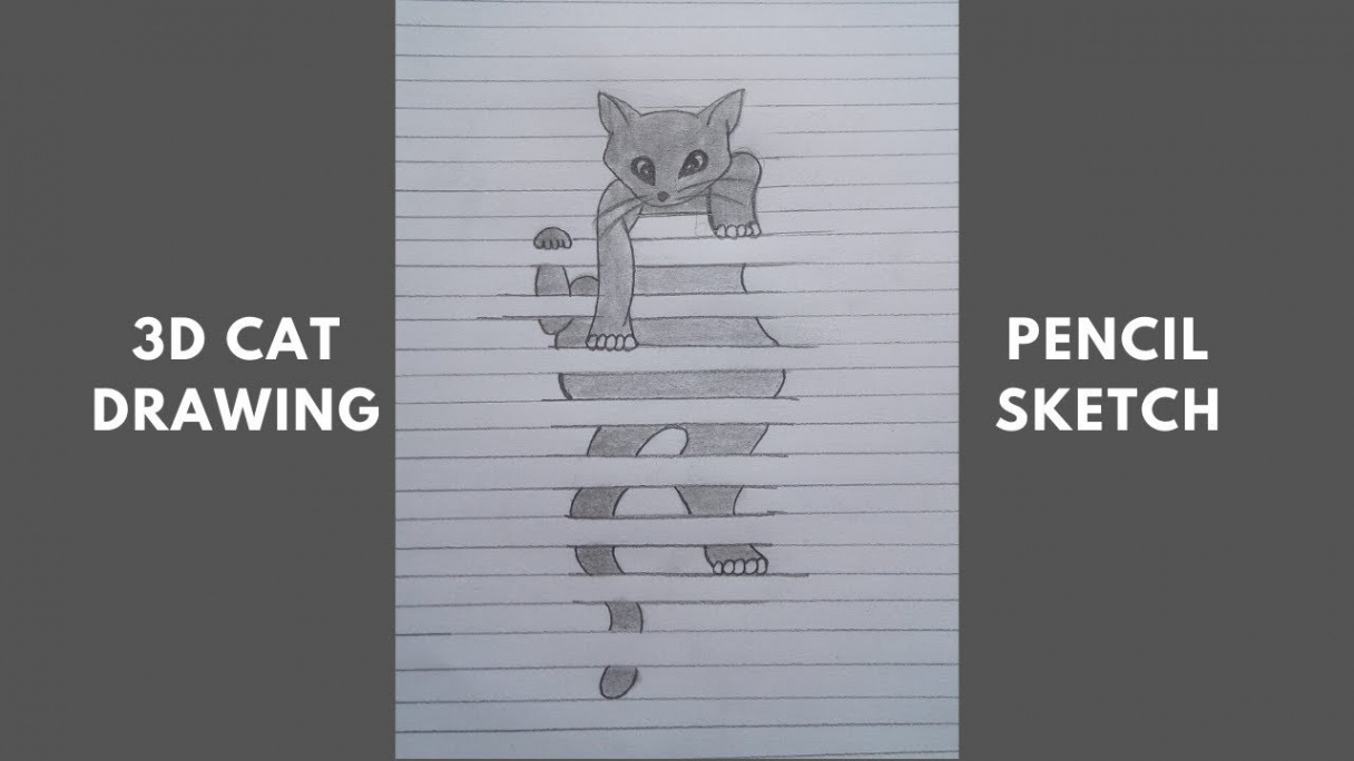 How To Draw A D Cat Using Pencil Sketch  Easy Drawing For Beginners