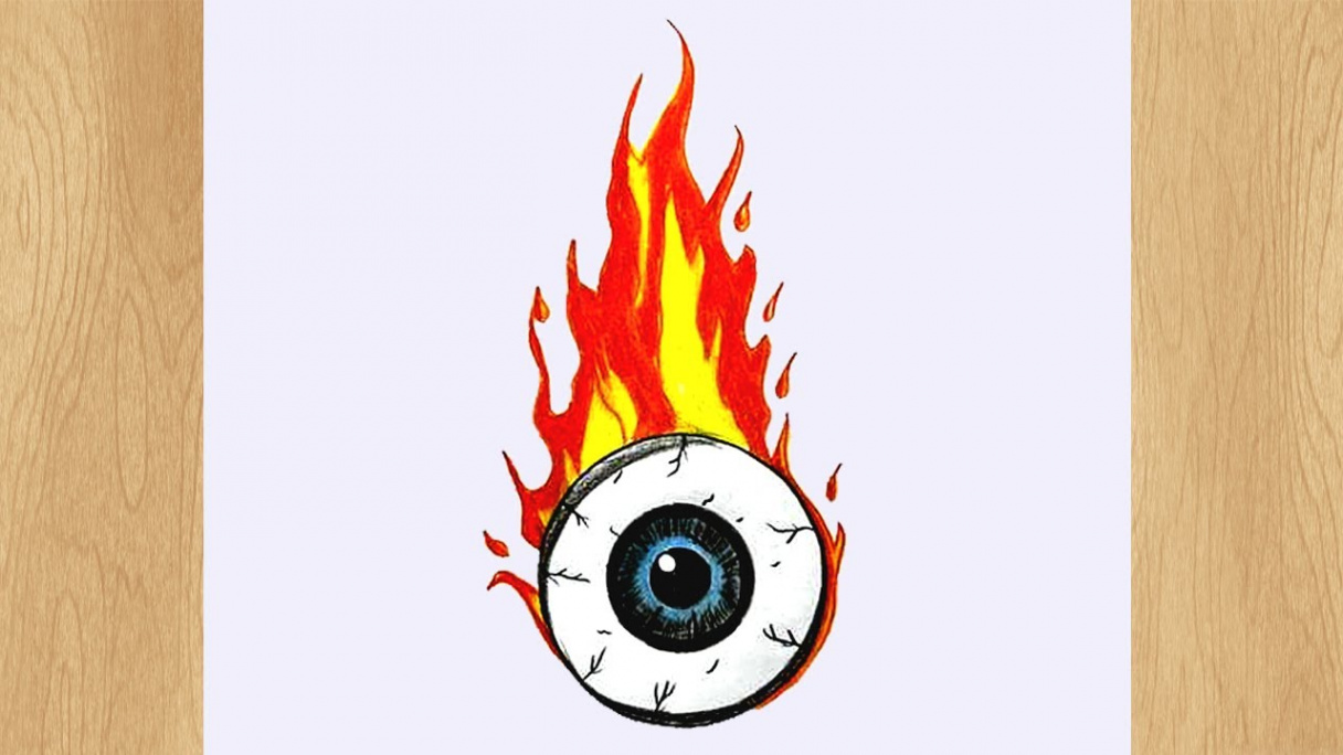 How to Draw a Fiery Eye I Fire Eye Drawing Tutorial