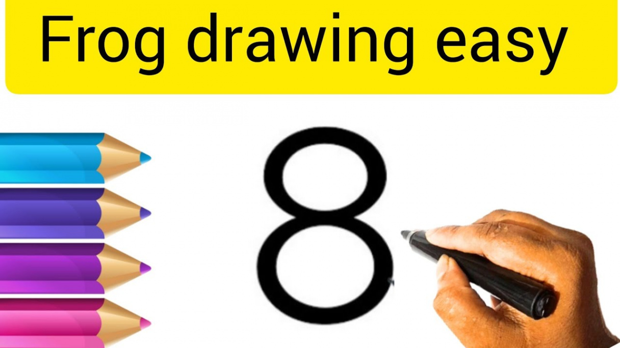 How to draw a Frog from number   Easy frog drawing step by step Number  drawing