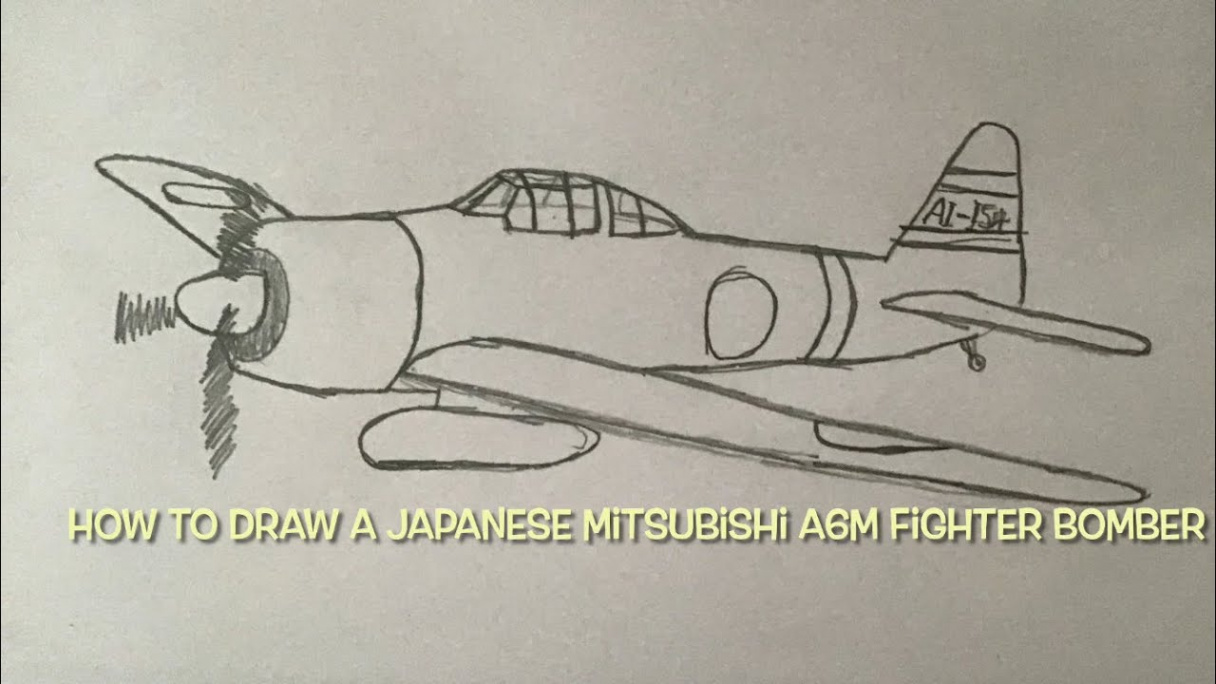 How to draw a Japanese am zero fighter-bomber