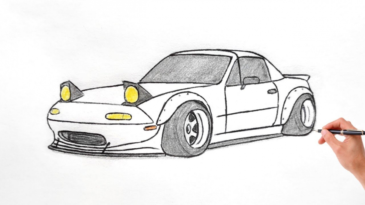 How to draw a MAZDA MX- MIATA  / drawing a d car / coloring mazda mx