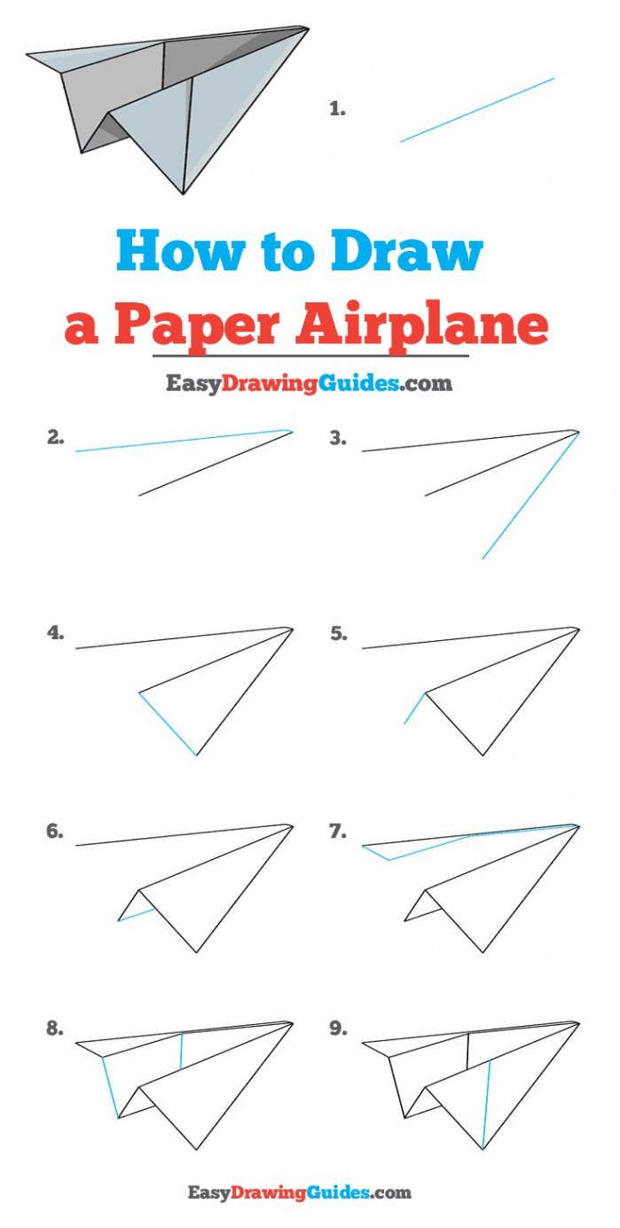 How to Draw a Paper Airplane - Really Easy Drawing Tutorial