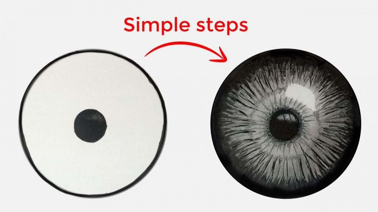 How to draw a realistic eye pupil, realistic eye drawing simple steps, VV  today - Art #
